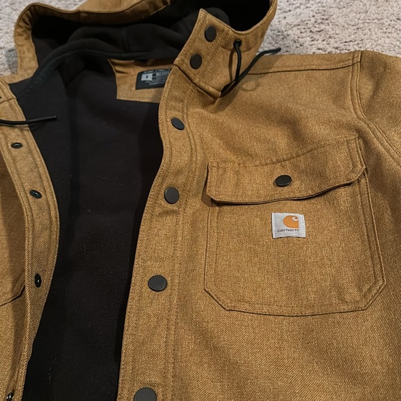 Carhartt brown rain jacket with fleece inside - Picture 3 of 3